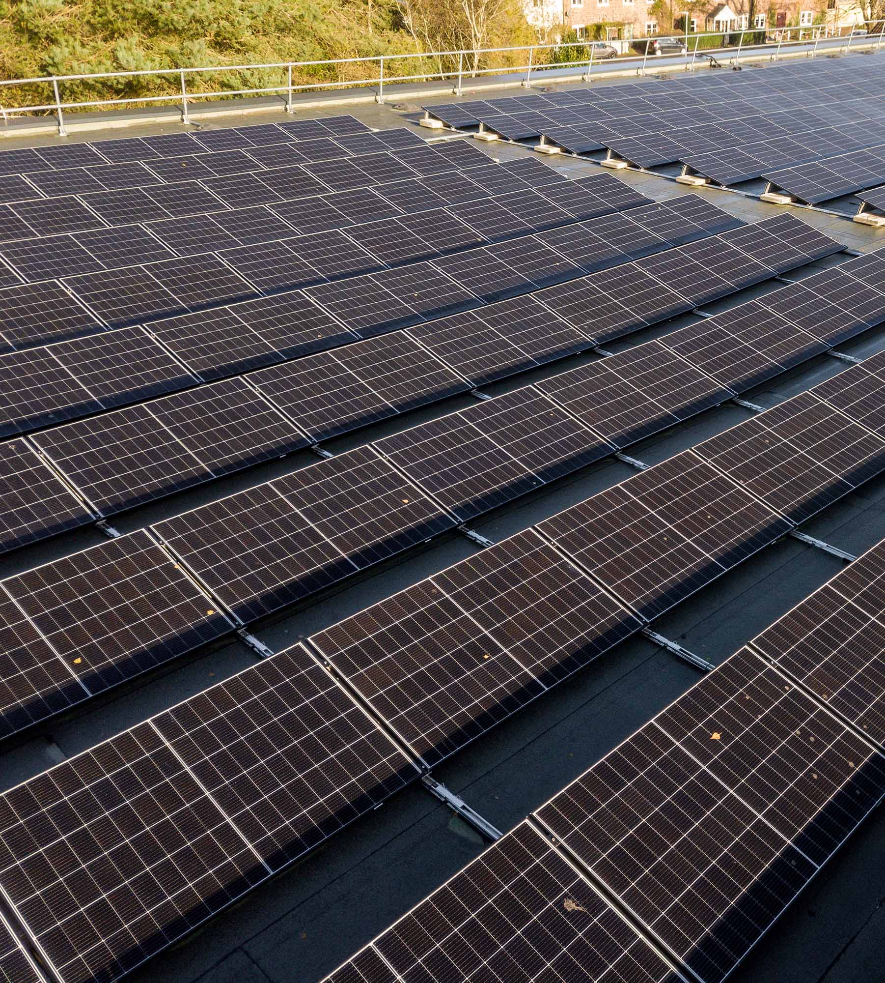 solar panels on roof